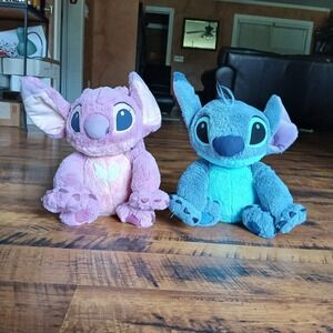 Official Disney Store Stitch And Angel 14" Plushes Flawed